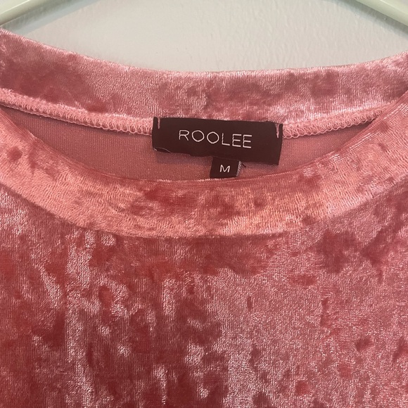 SOLD ♥️ Roolee pink crushed velvet babydoll dress - Picture 3 of 4